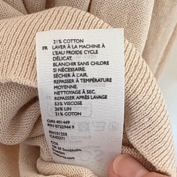 COS cotton linen blend crew neck sweater , sz : large - Picture 7 of 7